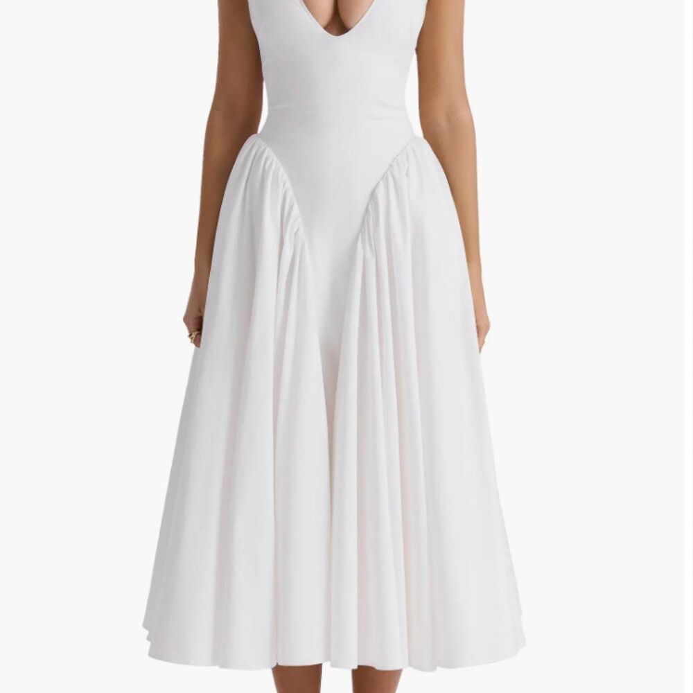 House-of-cb Women's White and Cream Dress